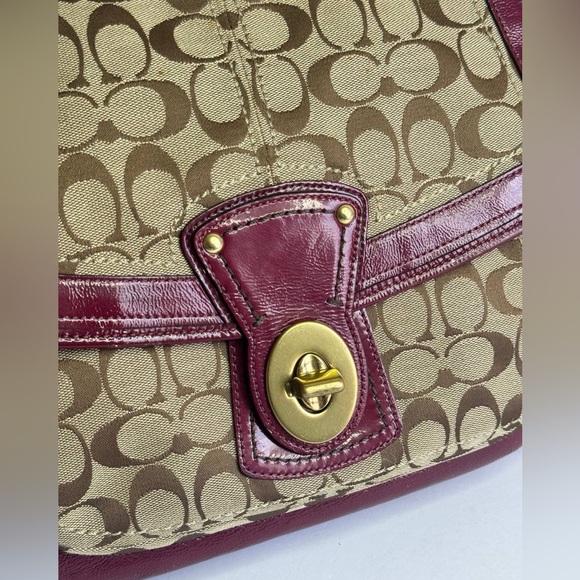 Coach Y2K Vintage Legacy Flap Signature Brown/Purple Large Shoulder Bag - Picture 11 of 14